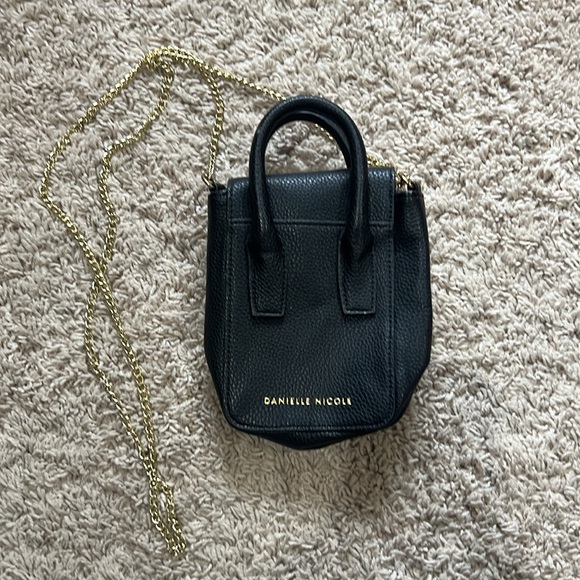 Danielle Nicole Black Phone Purse with Gold Details - Picture 1 of 3